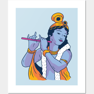 Lord Krishna Playing Flute - Janmashtami Posters and Art